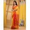  Traditional Bengali Bengamuri Pure Handloom Cotton Saree With Blouse Piece (Red Yellow)