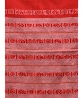  Traditional Bengali Begampuri Handloom Cotton Saree With Blouse Piece(Red White)