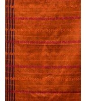 Traditional Bengali Begampuri Handloom Cotton Saree With Blouse Piece(Black Orange)