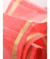  Bengal Tant Aradhana Pure Handloom Cotton Saree Without Blouse Piece (White Red)