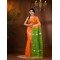 Resham Dhakai Jamdani Cotton Handloom Saree Aam Kolka Design Jamdani Saree (Orange Green)