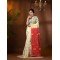 Resham Dhakai Jamdani Cotton Handloom Saree Aam Kolka Design Jamdani Saree (White Red)