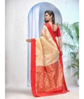 Tant Cotton Saree With Blouse Piece (DBSAREE131218WOBGCL7_Off-white And Red)