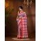  Banphul Print Design Pure Handloom Cotton Saree Without Blouse Piece (Red)