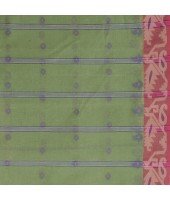 Women`s Traditional Pure Handloom Cotton Saree MinaKarat Woven Designer Without Blouse Piece(Green & Red)