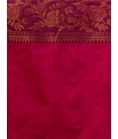 Cotton Handloom Cotton Silk Saree Gulab Work With Blouse Piece (Pink)