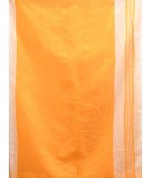 Bengali Handloom Tant Pure Cotton Saree Temple Par Desigined With Blouse Piece (Yellow White)