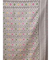 Hirokduti Resham Dhakai jamdani Bengal Pure Cotton Handloom Saree Whole Body Design without Blouse Piece (Gray)