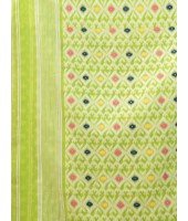 Hirokduti Resham Dhakai jamdani Bengal Pure Cotton Handloom Saree without Blouse Piece (Green White)