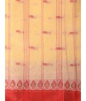  Handloom Cotton Saree Lotus Bud Woven Designer Without Blouse Piece (Cream)