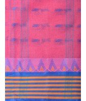  Handloom Cotton Saree Mina Pyramid Woven Designer Without Blouse Piece (Pink)