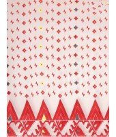 Moti Dhakai jamdani Bengal Pure Cotton Saree Whole Body Design without Blouse Piece (White Red)