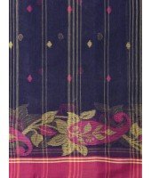  Handloom Cotton Saree Padmakshi Woven Designer Without Blouse Piece (Blue)