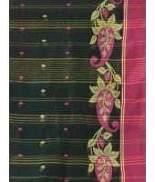 Handloom Cotton Saree Padmakshi Woven Designer Without Blouse Piece (Green)