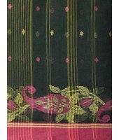 Handloom Cotton Saree Padmakshi Woven Designer Without Blouse Piece (Green)