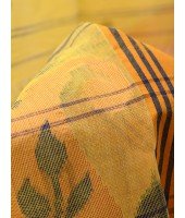 Handloom Cotton Saree Padmakshi Woven Designer Without Blouse Piece (Yellow)