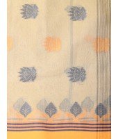 Traditional Pure Handloom Cotton Saree Padmo Woven Design Without Blouse Piece (Peach)