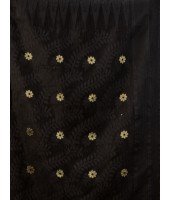 Traditional Tamarind Leaf Resham Dhakai Jamdani Pure Cotton Handloom Saree without Blouse Piece (Black)