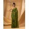 Traditional Tamarind Leaf Resham Dhakai Jamdani Pure Cotton Handloom Saree without Blouse Piece (Dark Green)