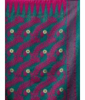 Tamarind Leaf Resham Dhakai Jamdani Pure Cotton Handloom Saree without Blouse Piece (Firoza Pink)