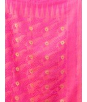 Tamarind Leaf Resham Dhakai Jamdani Pure Cotton Handloom Saree Whole Body Design without Blouse Piece(Pink)