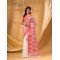 Traditional Tamarind Leaf Resham Dhakai Jamdani Pure Cotton Handloom Saree without Blouse Piece (Red White)