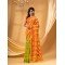 Tamarind Leaf Resham Dhakai Jamdani Bengal Pure Cotton Handloom Saree Whole Body Design without Blouse Piece(Red Yellow Green)