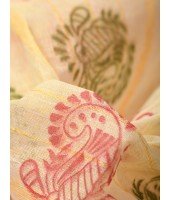 Tree Print Design Pure Handloom Cotton Saree Without Blouse Piece (Pink)