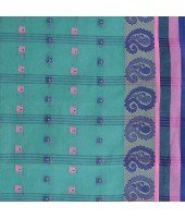 DESH BIDESH Women`s Traditional Pure Cotton Handloom Saree Woven Paisley Kolka Designer Without Blouse Piece (Firoza)