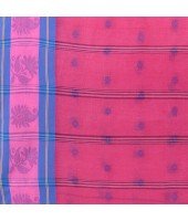 DESH BIDESH Women`s Traditional Tant Pure Handloom Cotton Saree Woven Kamal kolka Designer Without Blouse Piece (Pink)