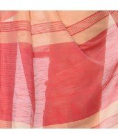 dB DESH BIDESH Women`s Traditional Bengali Handloom Tant Pure Cotton Saree Khadi Temple Par Desigined With Blouse Piece Off Red Red