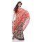 Tamarind Leaf Resham Dhakai Jamdani Bengal Pure Cotton Handloom Saree Whole Body Design without Blouse Piece (Red Black)