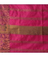 Tant Cotton Silk Handloom Cotton Saree Pushpomala With Blouse Piece (Blue Pink)