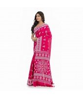  Pure Cotton Konark Design Handloom Saree with Blouse Piece (Pink)