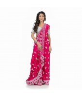  Pure Cotton Konark Design Handloom Saree with Blouse Piece (Pink)