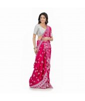  Pure Cotton Konark Design Handloom Saree with Blouse Piece (Pink)