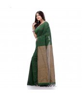 Cotton Handloom RupSagar Design Saree Without Blouse Piece (Green)