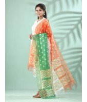 Women's & Girl's Art Silk Net Ethnic Tiranga Dupatta Knitted Lace With Gold Zari Work (Tri Color)