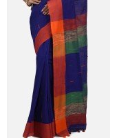 Women Traditional Handloom Woven Design Bengal Khadi Cotton Tant Saree With Blouse Piece