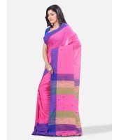 Pure Cotton 100% Traditional Bengali Handloom Tant Saree Very Soft Cotton Materials"Clical Desigined" With Blouse Picas