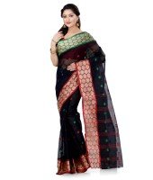 Women`s Pure Cotton Traditional Bengal Handloom Tant Ganga Jamuna Design Saree Without Blouse Piece