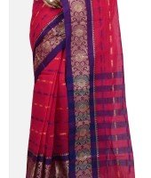 Women`s Handloom Cotton Traditional Bengal Tant Saree With Nakshi Kata Design Saree Without Blouse Piece