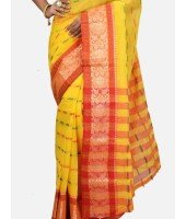 Women`s Handloom Cotton Traditional Bengal Tant Saree With Nakshi Kata Design Saree Without Blouse Piece