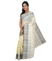 Women Pure Bengal Tant Traditional Handloom Bengali Cotton Saree Noyonchuri Design Without Blouse Piece