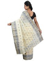 Women Pure Bengal Tant Traditional Handloom Bengali Cotton Saree Noyonchuri Design Without Blouse Piece