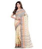 Women Pure Bengal Tant Traditional Handloom Bengali Cotton Saree Noyonchuri Design Without Blouse Piece