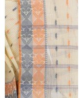 Women Pure Bengal Tant Traditional Handloom Bengali Cotton Saree Noyonchuri Design Without Blouse Piece