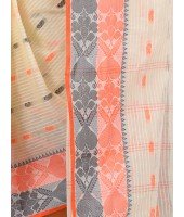 Women Pure Bengal Tant Traditional Handloom Bengali Cotton Saree Noyonchuri Design Without Blouse Piece