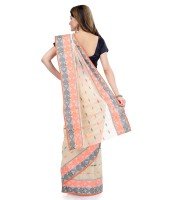 Women Pure Bengal Tant Traditional Handloom Bengali Cotton Saree Noyonchuri Design Without Blouse Piece