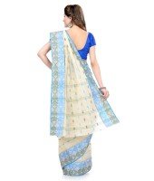 Women Pure Bengal Tant Traditional Handloom Bengali Cotton Saree Noyonchuri Design Without Blouse Piece